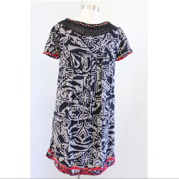 Floreat Abelia Fringe Embroidered Beaded Dress - Picture 8 of 9